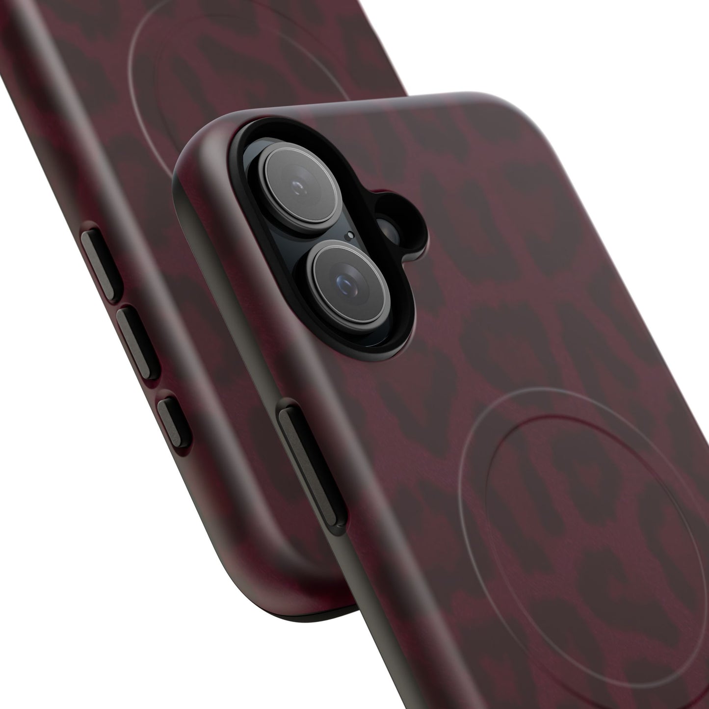 Burgundy Leopard Print MagSafe Iphone Case