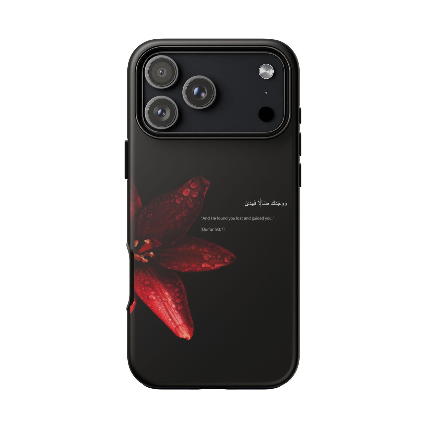 Red Lily Phone Case With Quote Iphone Case