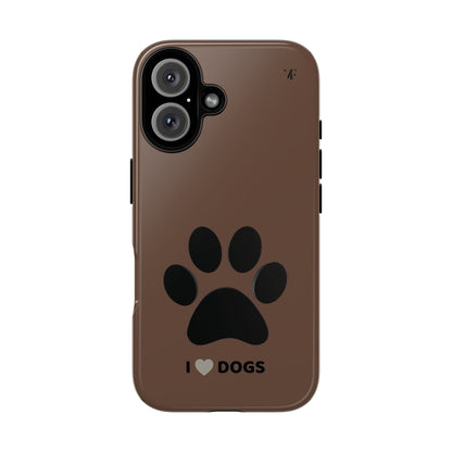 “I <3 Dogs” Brown Iphone Case