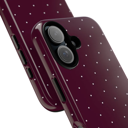 Burgundi Polka dot Iphone case
