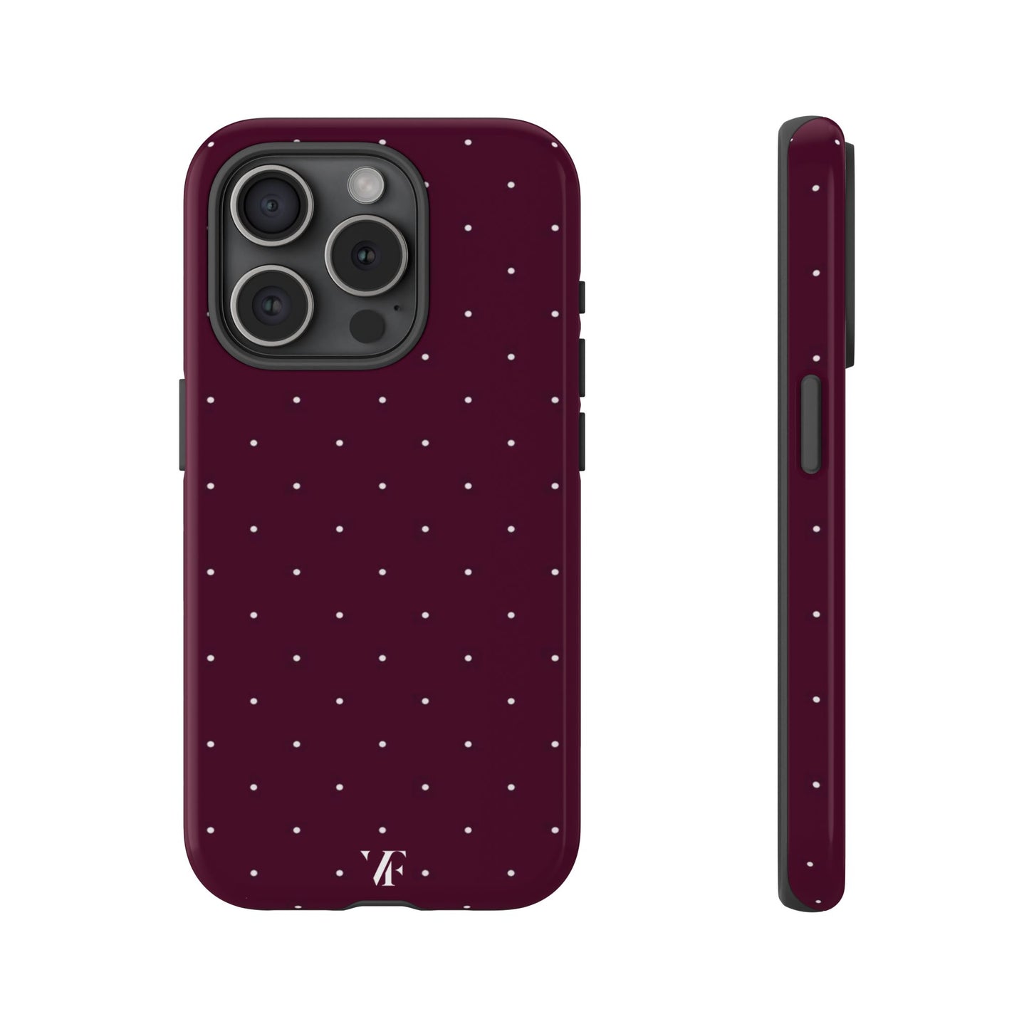 Burgundi Polka dot Iphone case