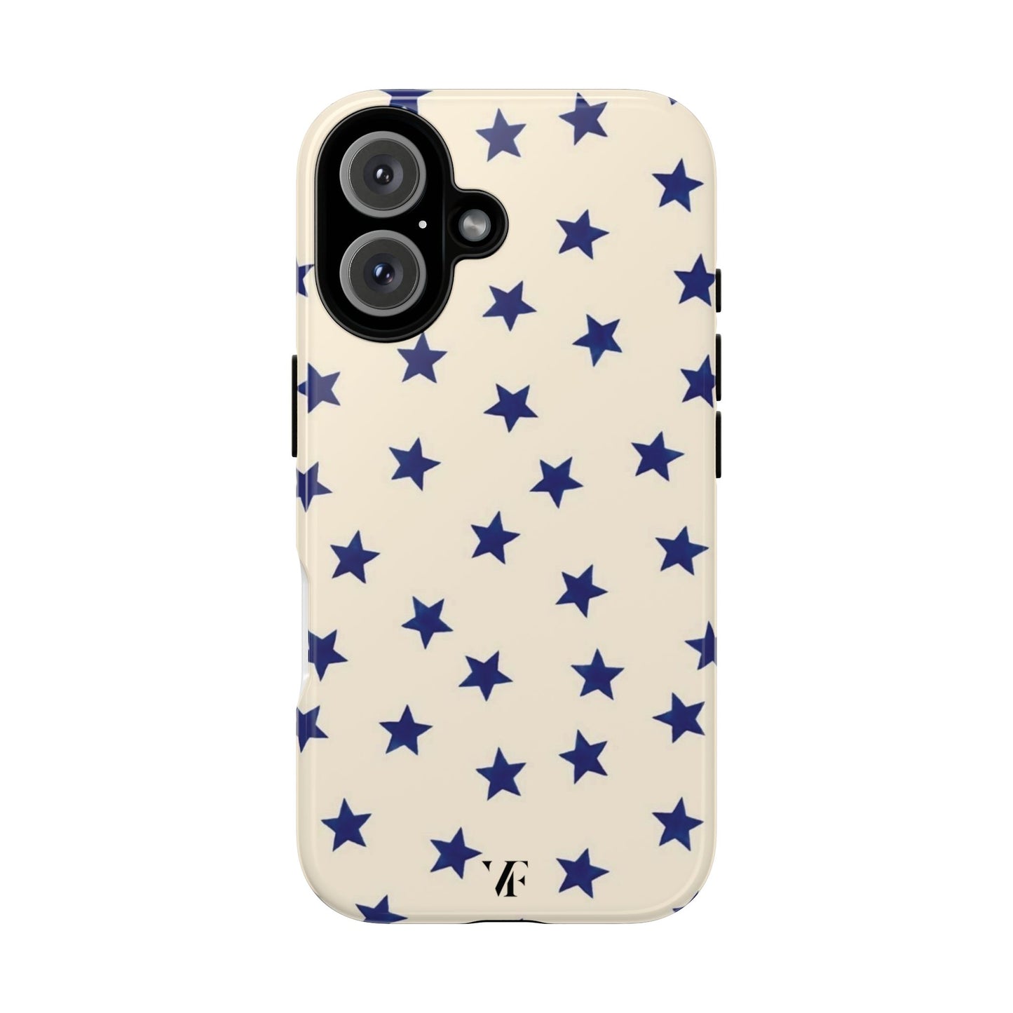 Marineblauwe iPhone-hoes met sterrenpatroon