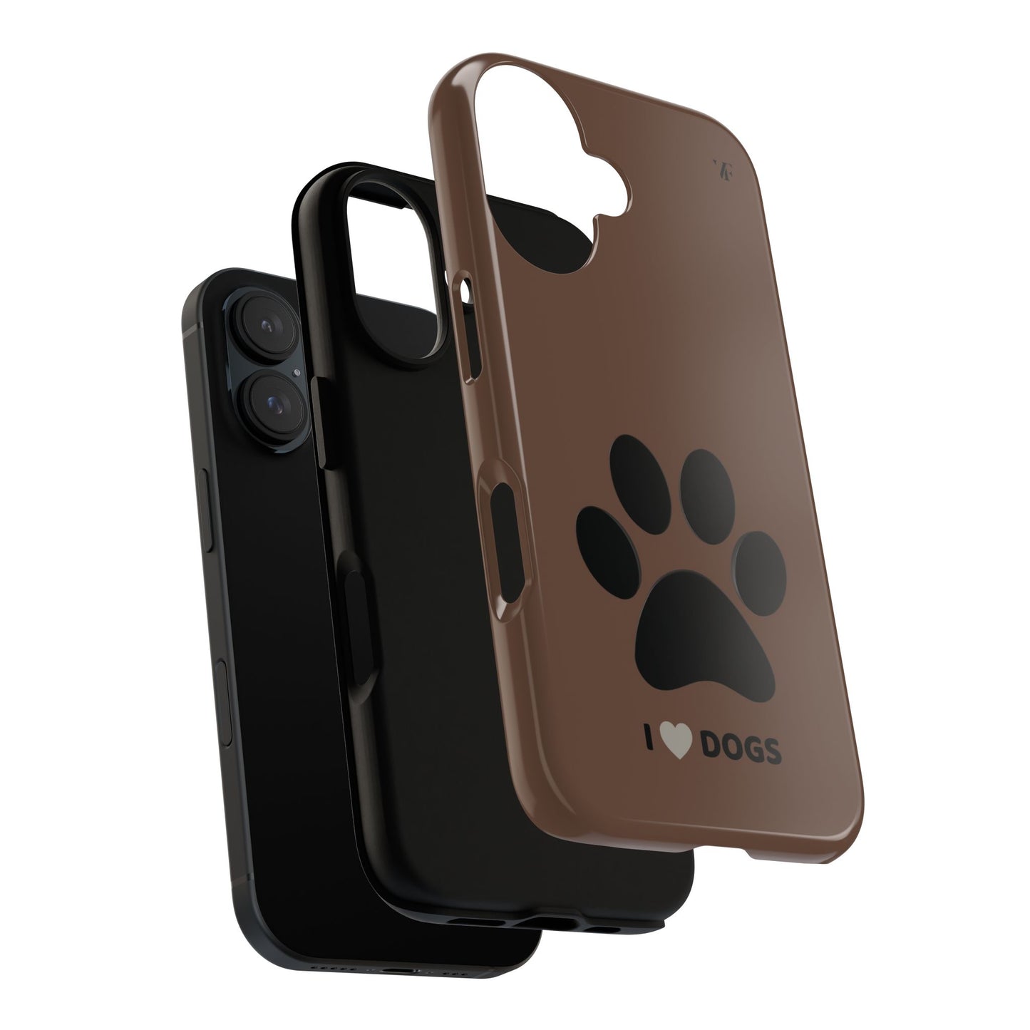 “I <3 Dogs” Brown Iphone Case