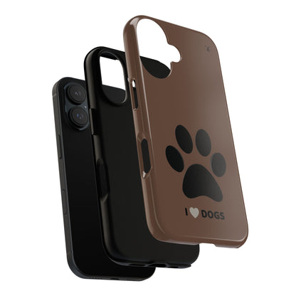 “I <3 Dogs” Brown Iphone Case
