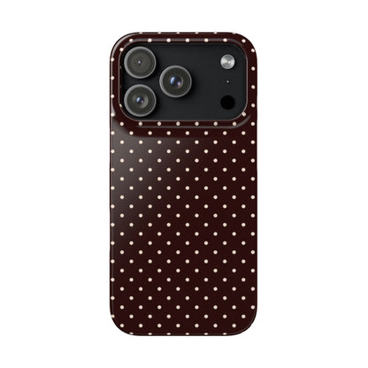Deep Brown Polka Dot Iphone Case