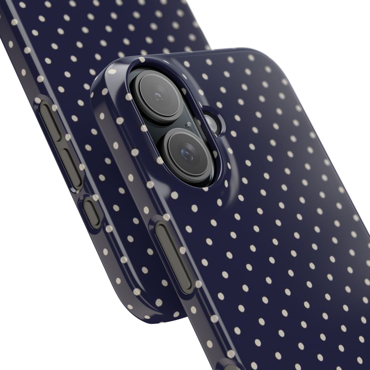 Navy Polka Dot Iphone Case