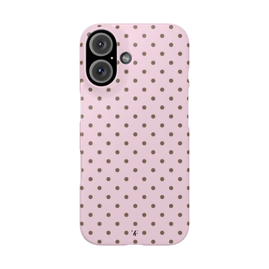 Pink-Brown Polka Dot Iphone Case
