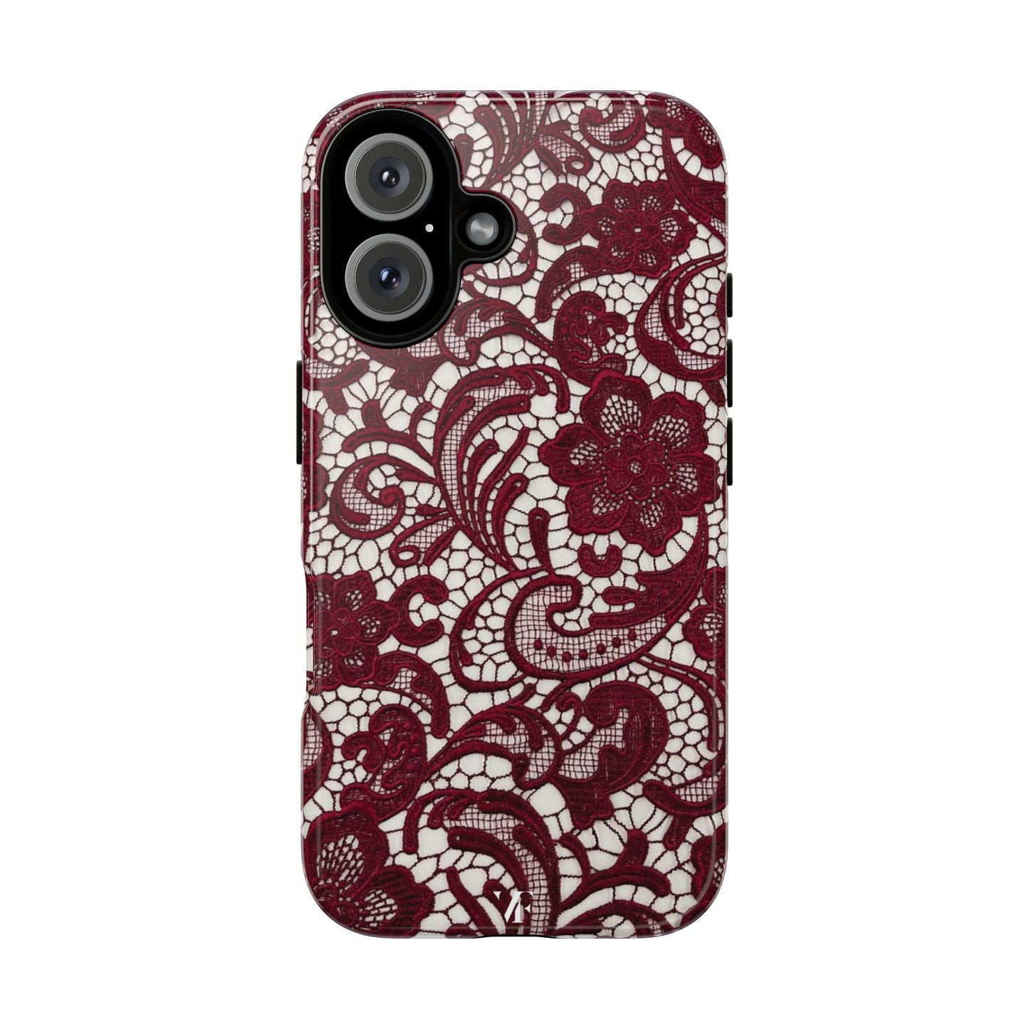 Burgundy Lace Pattern Iphone Case