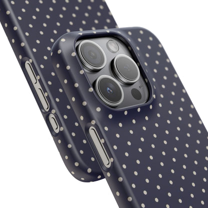 Navy Polka Dot Iphone Case