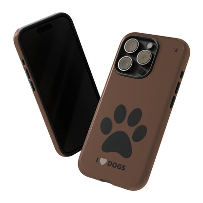 “I <3 Dogs” Brown Iphone Case