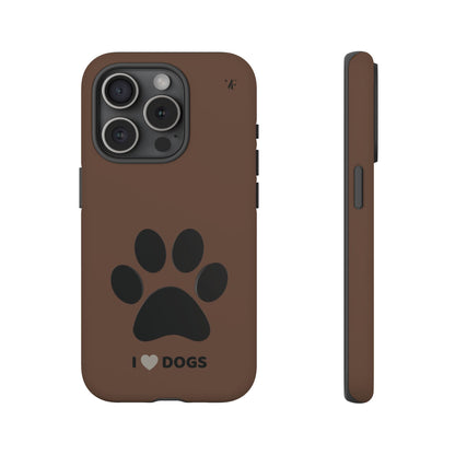 “I <3 Dogs” Brown Iphone Case