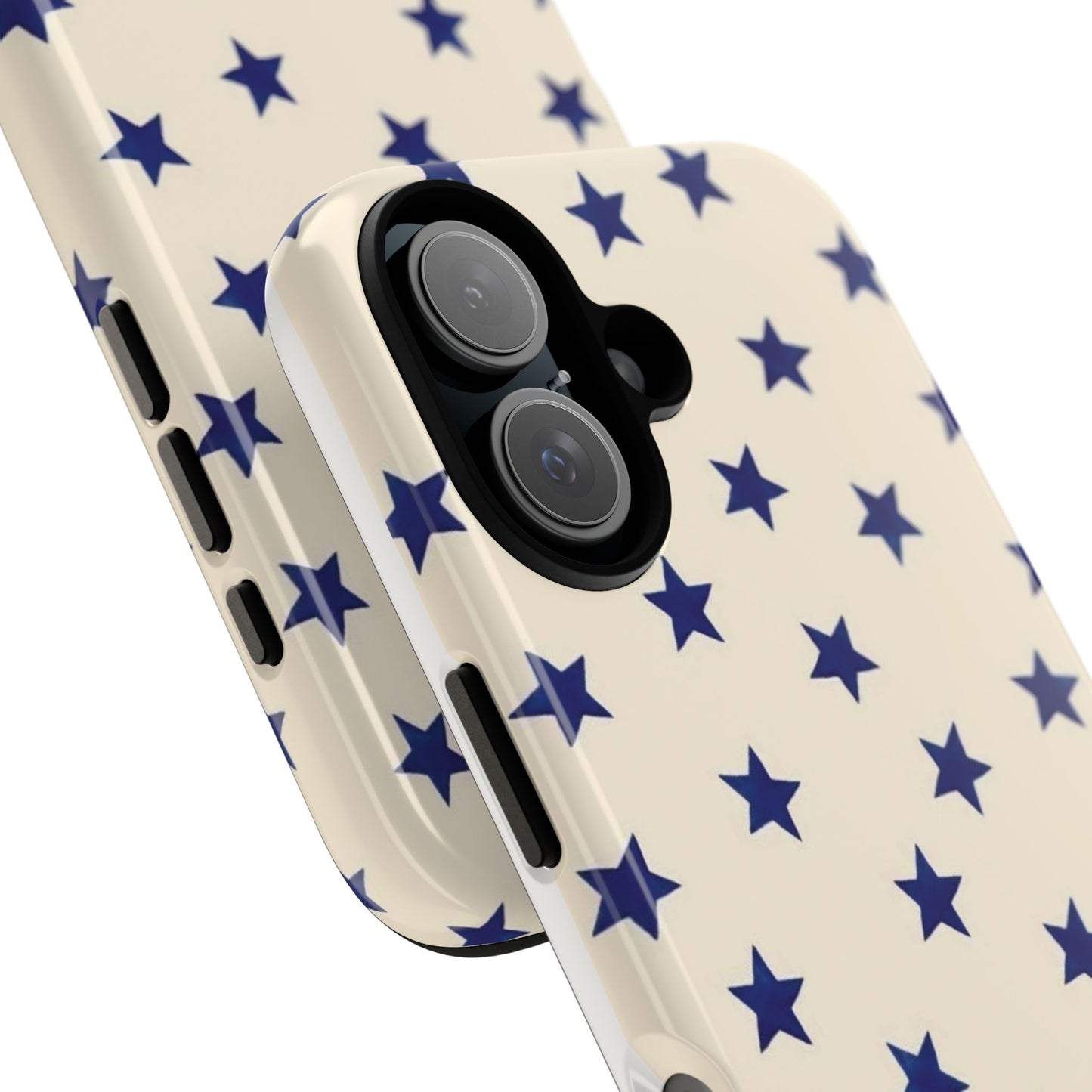 Marineblauwe iPhone-hoes met sterrenpatroon