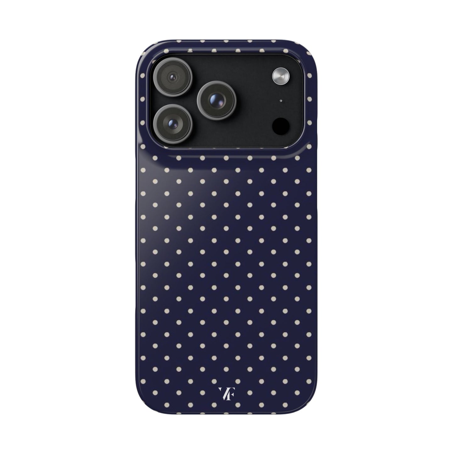 Navy Polka Dot Iphone Case