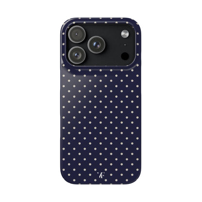 Navy Polka Dot Iphone Case