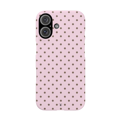 Pink-Brown Polka Dot Iphone Case