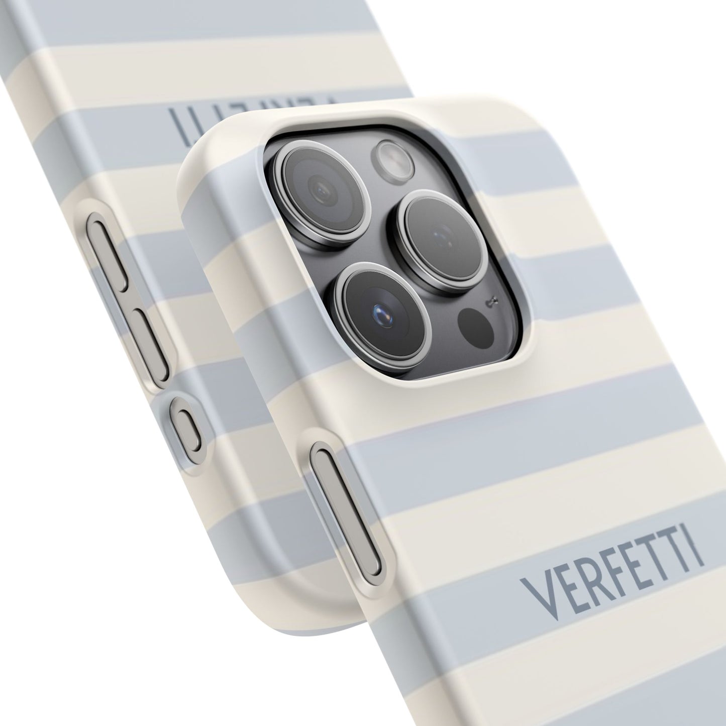 Light Blue ‘VERFETTI’ Striped Iphone Case
