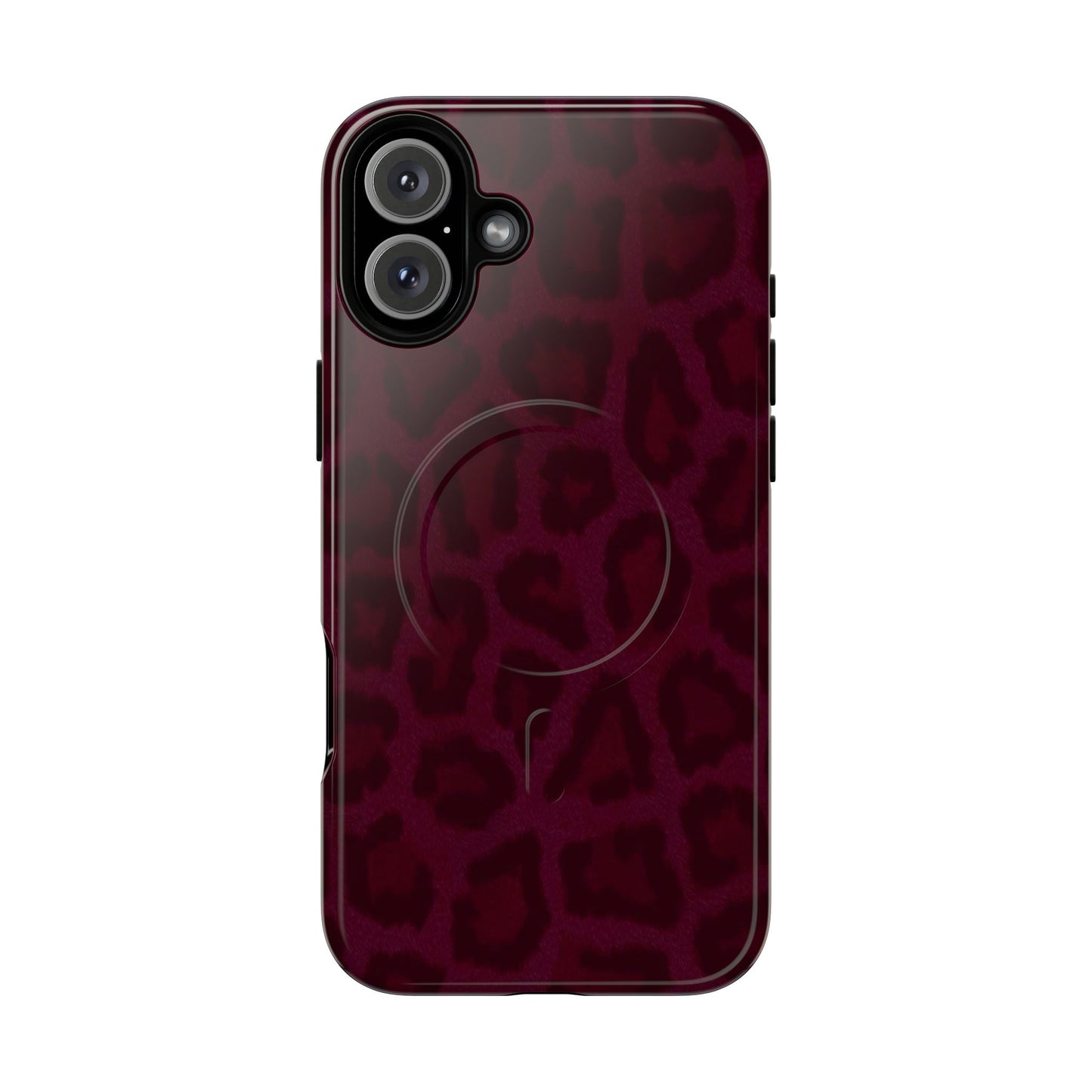 Burgundy Leopard Print MagSafe Iphone Case