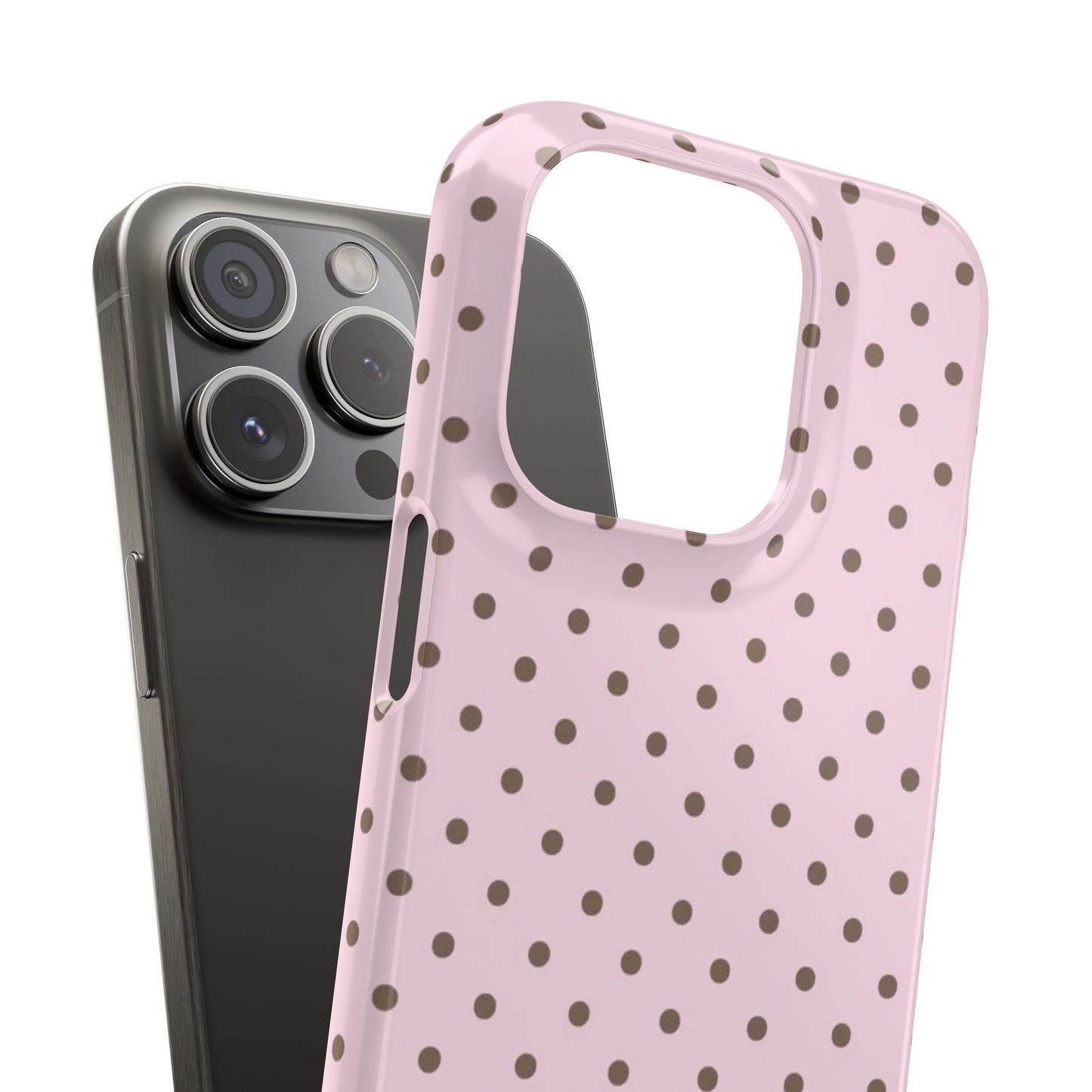 Pink-Brown Polka Dot Iphone Case