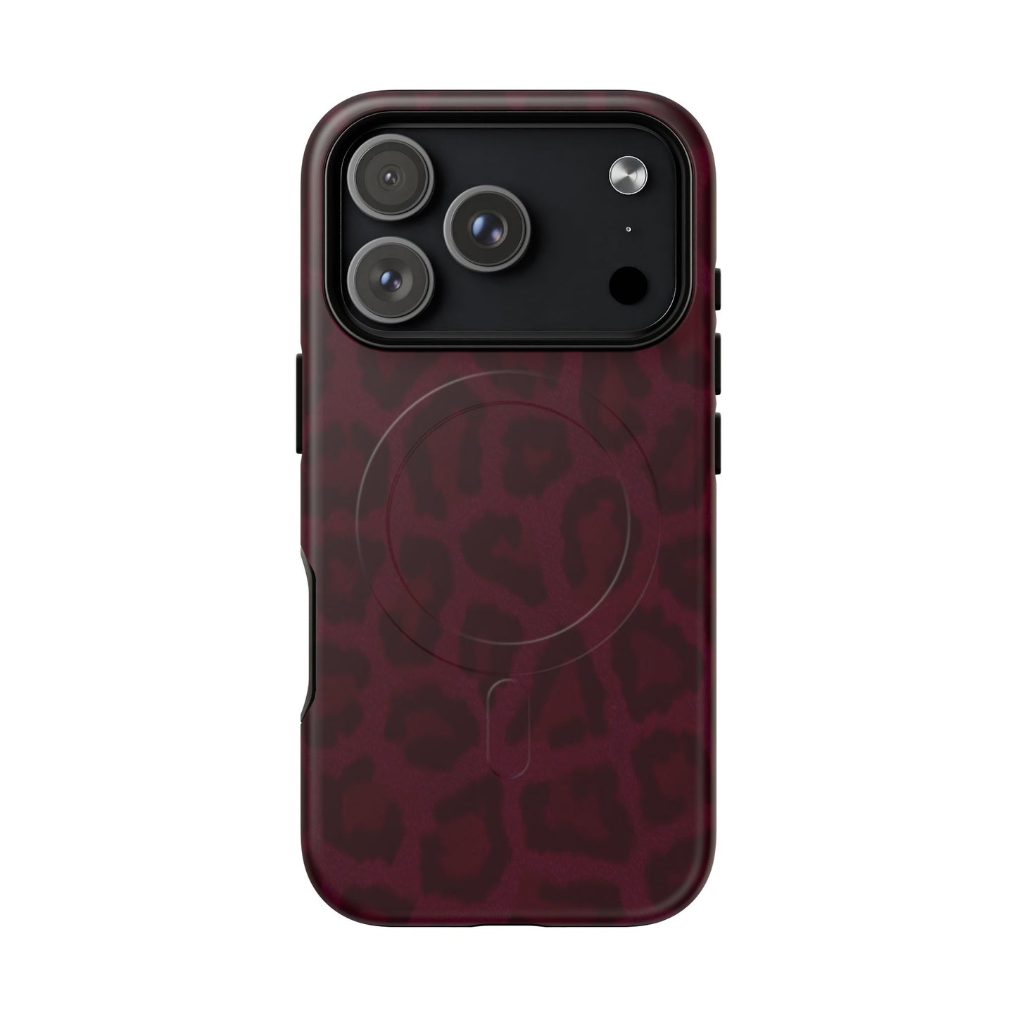 Burgundy Leopard Print MagSafe Iphone Case