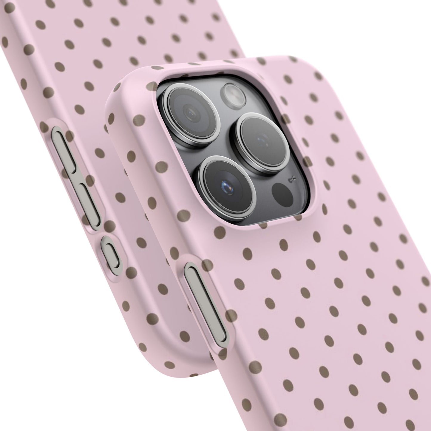 Pink-Brown Polka Dot Iphone Case