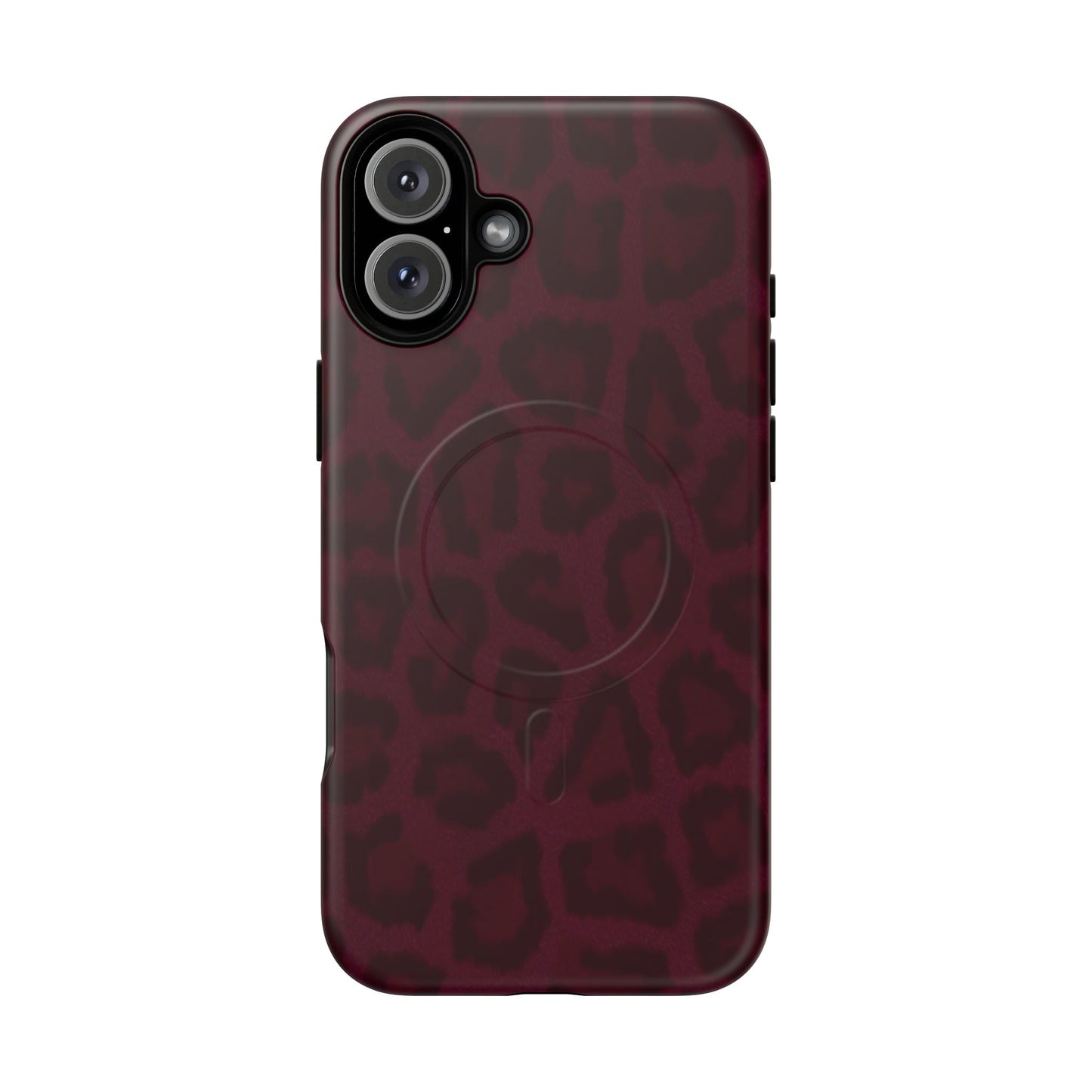 Burgundy Leopard Print MagSafe Iphone Case