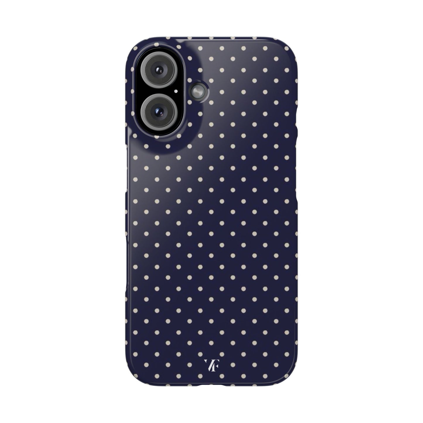 Navy Polka Dot Iphone Case