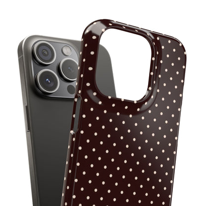 Deep Brown Polka Dot Iphone Case