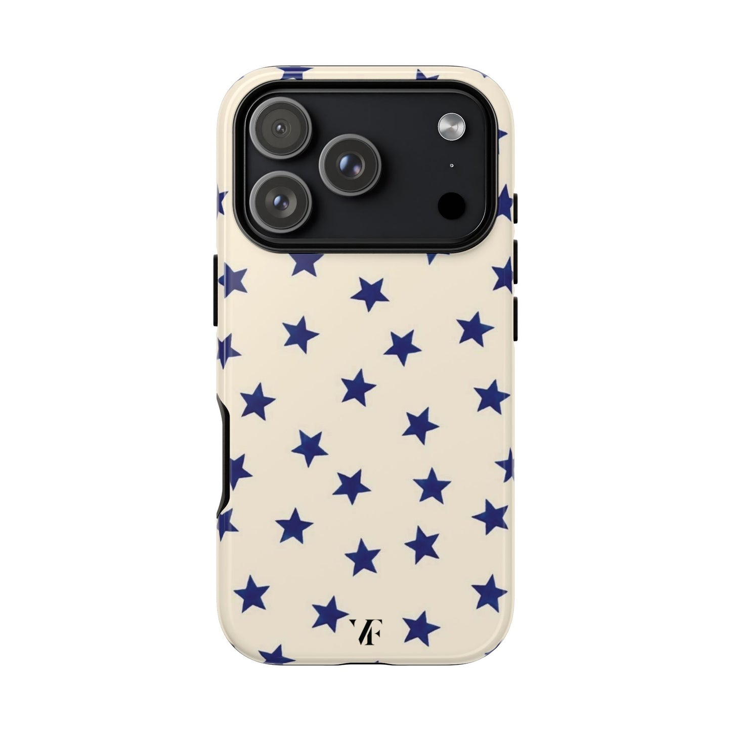 Marineblauwe iPhone-hoes met sterrenpatroon
