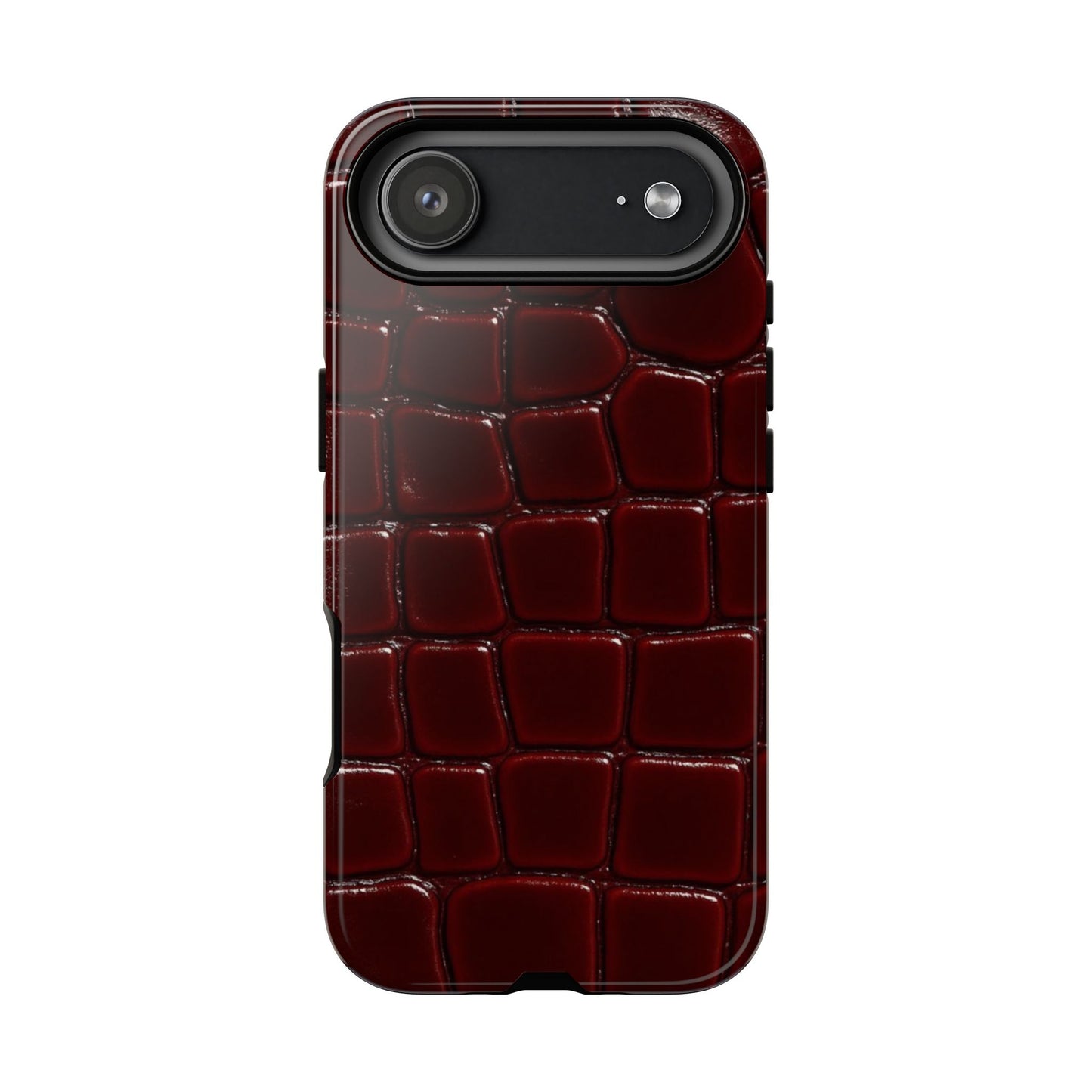 Croc-Embossed Burgundy Iphone Case