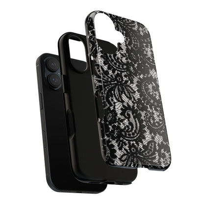 Coque de téléphone à motif dentelle noire