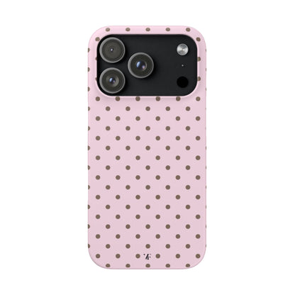 Pink-Brown Polka Dot Iphone Case