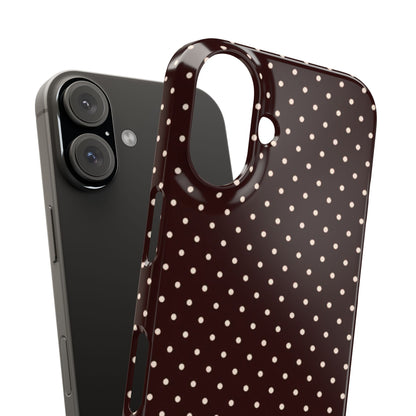 Deep Brown Polka Dot Iphone Case