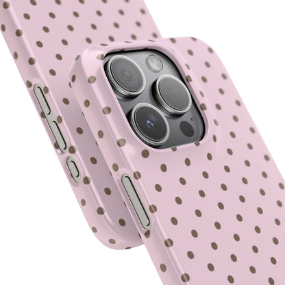 Pink-Brown Polka Dot Iphone Case