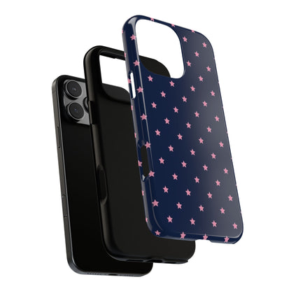 Navy Pink Star Iphone Case