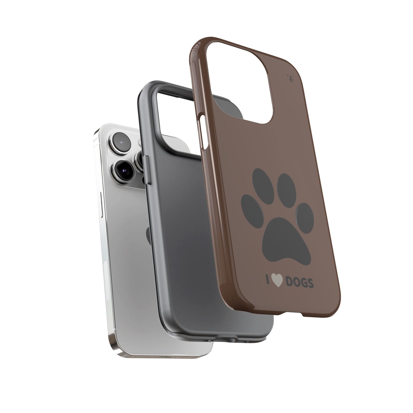 “I <3 Dogs” Brown Iphone Case