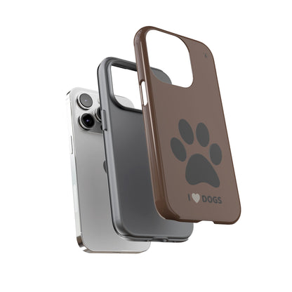 “I <3 Dogs” Brown Iphone Case
