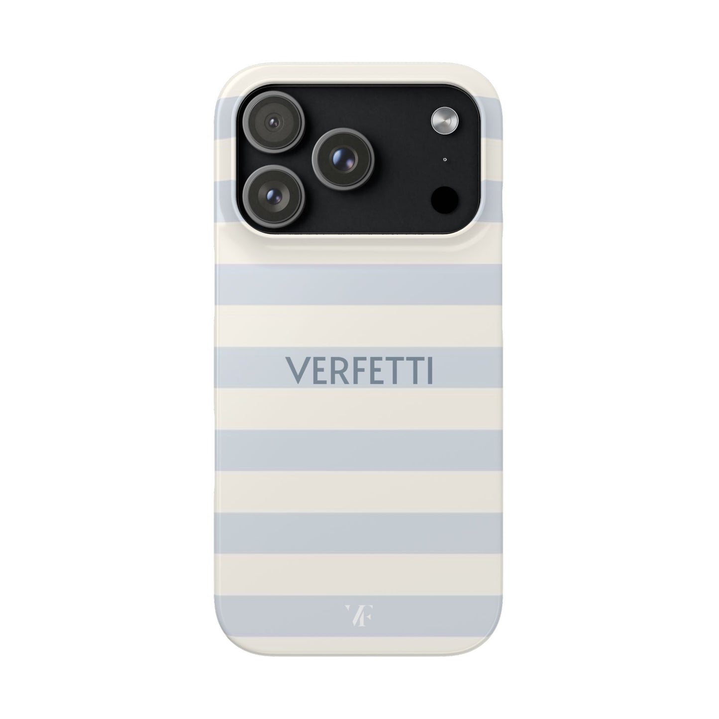 Light Blue ‘VERFETTI’ Striped Iphone Case