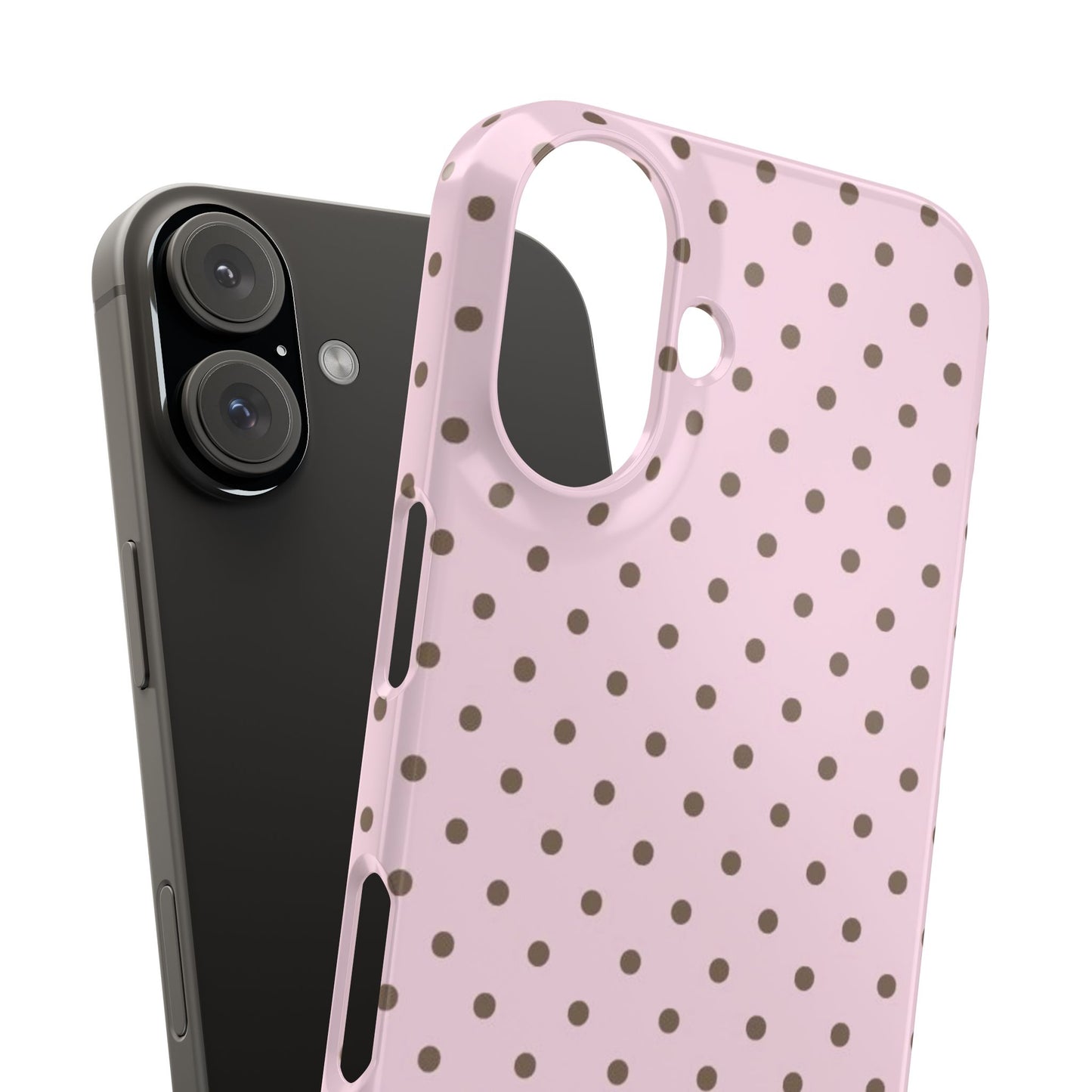Pink-Brown Polka Dot Iphone Case