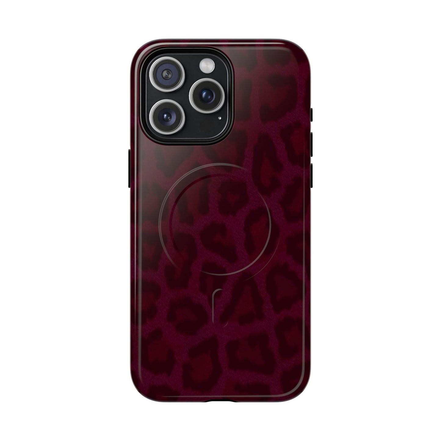 Burgundy Leopard Print MagSafe Iphone Case