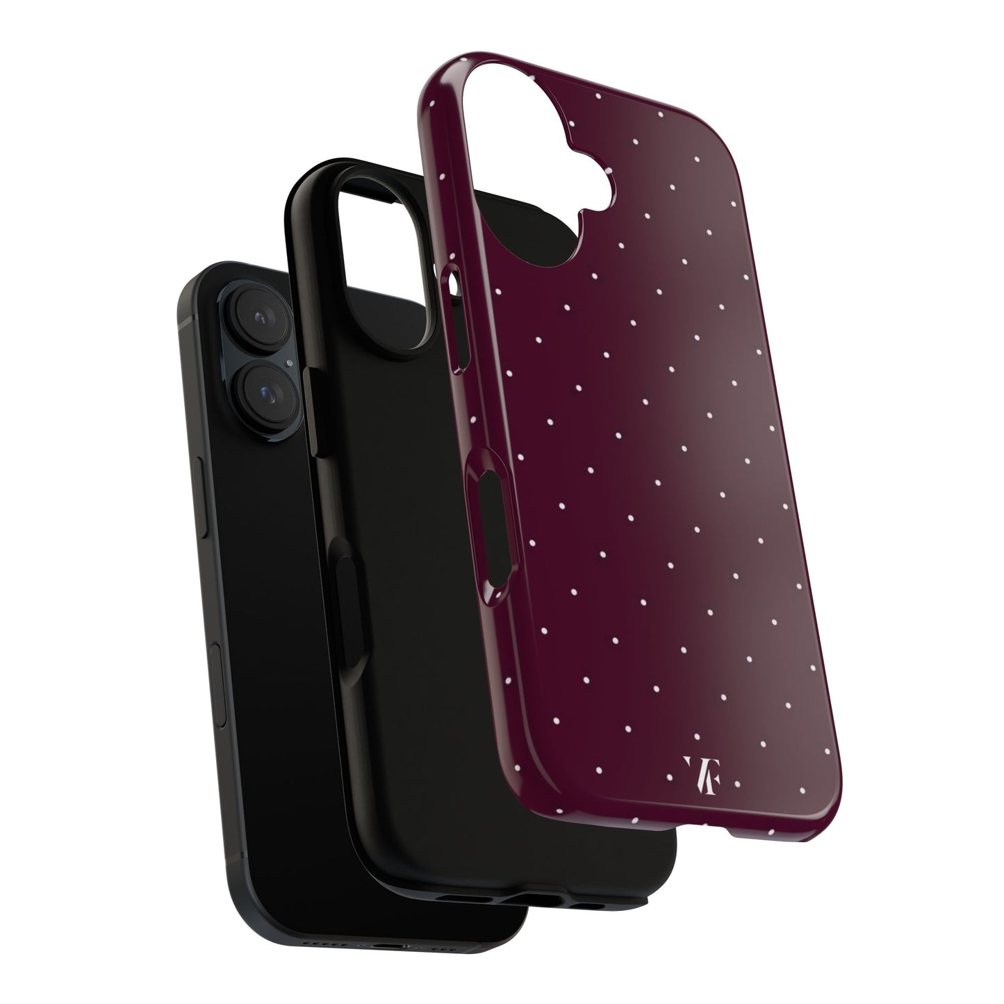 Burgundi Polka dot Iphone case