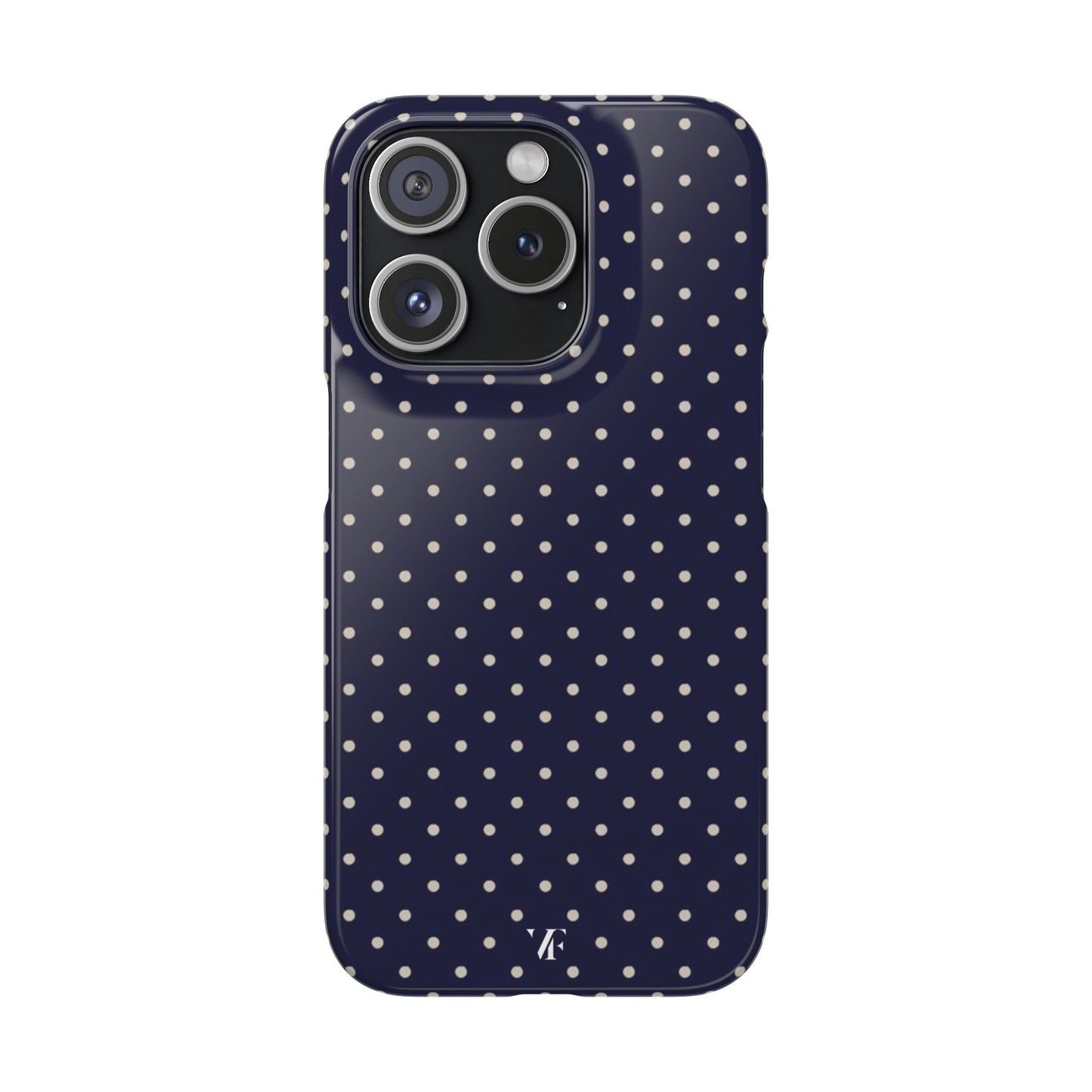 Navy Polka Dot Iphone Case