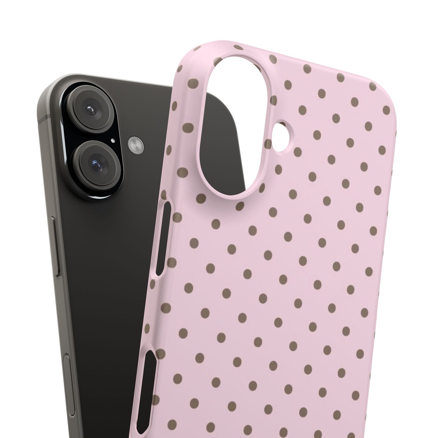 Pink-Brown Polka Dot Iphone Case