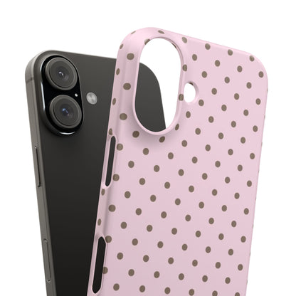 Pink-Brown Polka Dot Iphone Case