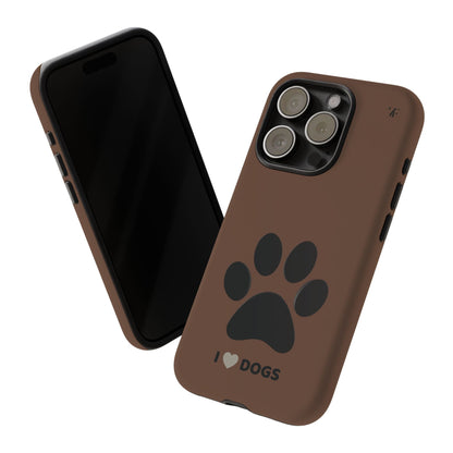 “I <3 Dogs” Brown Iphone Case