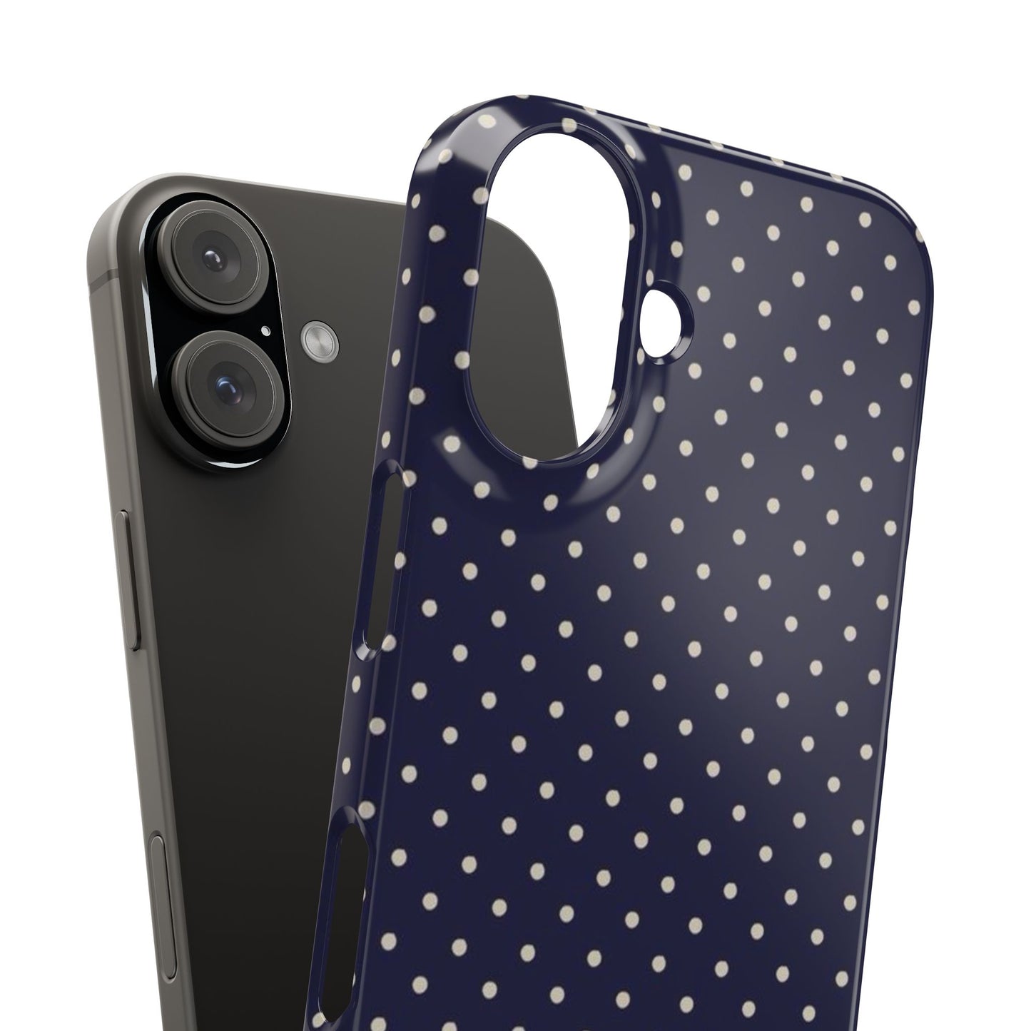 Navy Polka Dot Iphone Case