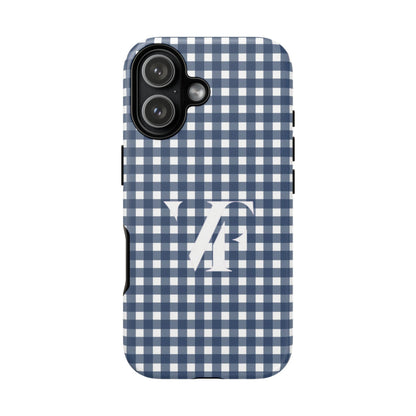 Navy Gingham Monogram Iphone Case