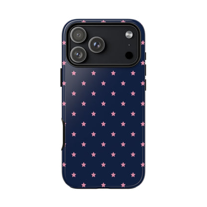 Navy Pink Star Iphone Case