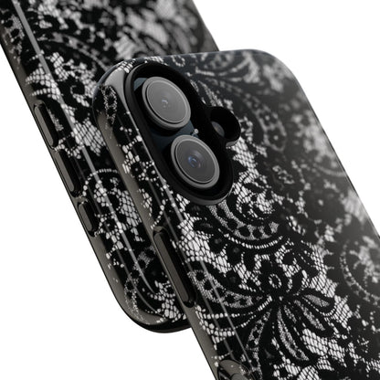 Coque de téléphone à motif dentelle noire