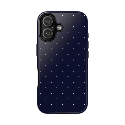 Navy Polka Dot Iphone Case