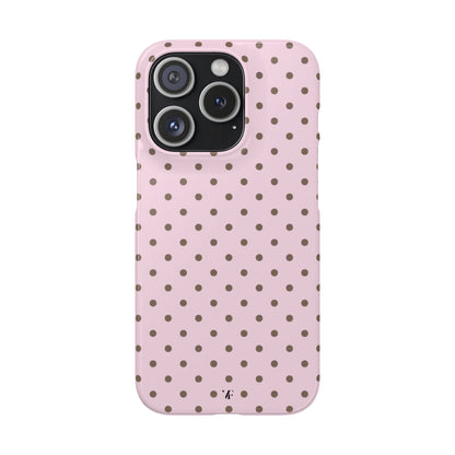Pink-Brown Polka Dot Iphone Case